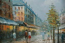 Load image into Gallery viewer, Henry Rogers Original Oil on Canvas – Parisian Street Scene, Signed (16.5" x 20.5")