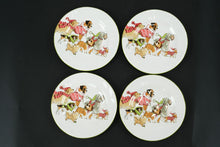 Load image into Gallery viewer, Pier 1 “Park Avenue Puppies” Plates – Set of 4 Hand-Painted Ironstone 8.75” Dinner Plates, Festive Dog Design