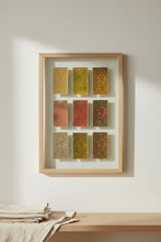 Load image into Gallery viewer, Vintage Nine Panel Botanical Relief Paper Wall Art Framed 16x22