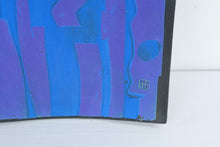 Load image into Gallery viewer, Patrick Horsley Studio Pottery Wall Plate Blue Purple Abstract Ceramic 12 Inch