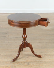 Load image into Gallery viewer, 🪑 Vintage Duncan Phyfe Style Pedestal Drum Table – Single Drawer