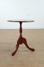 Load image into Gallery viewer, Cherry-Finished Pedestal Side Table
