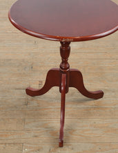 Load image into Gallery viewer, Cherry-Finished Pedestal Side Table