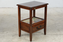 Load image into Gallery viewer, Pier 1 Imports Wood End Table with Drawer and Decorative Shelf