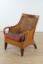 Load image into Gallery viewer, Pier 1 Imports Handwoven Rattan Armchair with Wood Frame