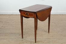 Load image into Gallery viewer, American Masterpiece Collection by Hickory Furniture Inlaid Mahogany Drop-Leaf Side Table with Drawer