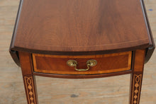 Load image into Gallery viewer, American Masterpiece Collection by Hickory Furniture Inlaid Mahogany Drop-Leaf Side Table with Drawer