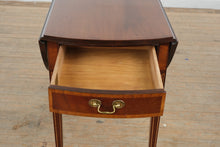 Load image into Gallery viewer, American Masterpiece Collection by Hickory Furniture Inlaid Mahogany Drop-Leaf Side Table with Drawer