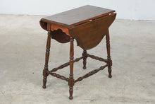 Load image into Gallery viewer, Antique Style Wood Drop Leaf Side Table with Turned Legs