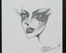 Load image into Gallery viewer, "Masquerade Gaze" – Original Framed Drawing by Nadalia Mayta Soto (2010)