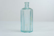 Load image into Gallery viewer, Antique Pepto Mangan Gude Aqua Glass Medicine Bottle 7 Inch Embossed