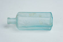 Load image into Gallery viewer, Antique Pepto Mangan Gude Aqua Glass Medicine Bottle 7 Inch Embossed