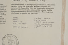 Load image into Gallery viewer, Larry Dyke Perfect Peace 1989 Signed Limited Edition Waterfall Print 45 TL