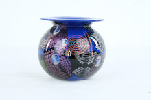 Load image into Gallery viewer, Peter Vanderlaan Signed Art Glass Vase Blue Iridescent Studio Glass 525 Inch