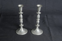 Load image into Gallery viewer, Vintage Lord Baltimore Pewter Weighted Candlesticks Pair 9 Inch Taper Candle Holders