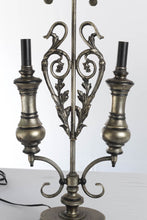 Load image into Gallery viewer, Pewter Lamp with 4 Lights and Black Shade