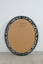 Load image into Gallery viewer, Large Ornate Oval Wall Mirror Silver Finish Scrollwork Frame 28 x 34.5