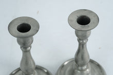 Load image into Gallery viewer, Pair of Vintage Pewter Candlesticks – Colonial Revival Style (Marked)