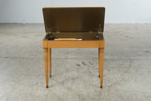 Load image into Gallery viewer, Wurlitzer Organ Bench Wood Storage Seat Brass Accents 26 x 14
