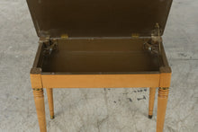Load image into Gallery viewer, Wurlitzer Organ Bench Wood Storage Seat Brass Accents 26 x 14