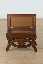 Load image into Gallery viewer, Rare Victorian Eastlake Burl Wood Piano Stool with Storage and Needlepoint Upholstery