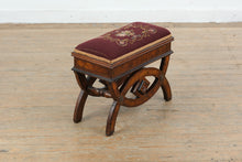 Load image into Gallery viewer, Rare Victorian Eastlake Burl Wood Piano Stool with Storage and Needlepoint Upholstery