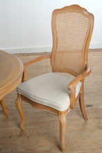 Load image into Gallery viewer, Stanley Furniture French Provincial Oak Dining Table and 6 Cane Back Chairs Pickled Finish