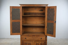 Load image into Gallery viewer, Antique Oak Pie Safe Cabinet with Punched Tin Panels and Drawer