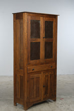 Load image into Gallery viewer, Antique Oak Pie Safe Cabinet with Punched Tin Panels and Drawer