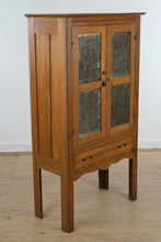 Load image into Gallery viewer, Antique Oak Pie Safe Cabinet with Punched Tin Doors