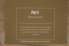 Load image into Gallery viewer, Pier 1 Imports Holiday Drink Charm Set with Metal Dog Stand – 8 Festive Charms