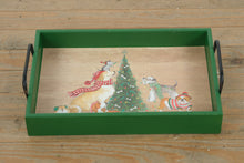 Load image into Gallery viewer, Pier 1 Park Avenue Puppies Christmas Serving Tray – Festive Wooden Holiday Décor, 18.5” Wide