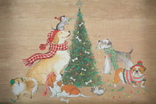 Load image into Gallery viewer, Pier 1 Park Avenue Puppies Christmas Serving Tray – Festive Wooden Holiday Décor, 18.5” Wide