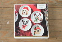 Load image into Gallery viewer, Pier 1 Imports Holiday Dog Salad Plates – Set of 4 Assorted Designs (8” Diameter)