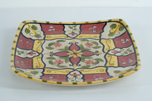 Load image into Gallery viewer, Pier 1 Vallarta Handpainted Earthenware Square Serving Platter – 13.25" – Bold Floral Southwest Design