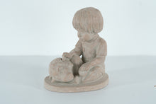Load image into Gallery viewer, Austin Productions 1977 Sculpture – Boy with Piggy Bank – Vintage Figurative Statue, 12" Tall