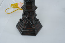 Load image into Gallery viewer, Gothic Revival Table Lamp Bronze Finish Twisted Column with Shade