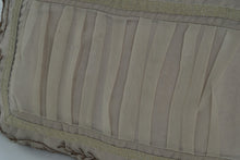 Load image into Gallery viewer, Decorative Pleated Silk-Style Throw Pillow with Embroidered Leaf Border – Rectangular Accent Cushion