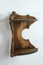 Load image into Gallery viewer, Pine Corner Wall Shelf with Double Tier Design
