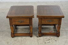 Load image into Gallery viewer, Pair of Solid Pine Rustic End Tables with Drawers
