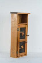 Load image into Gallery viewer, Wood Wall Cabinet Chicken Wire Heart Door Rustic Country Storage Shelf