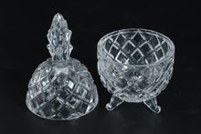 Load image into Gallery viewer, Cut Crystal Pineapple Style Lidded Jar Footed Candy Dish