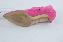 Load image into Gallery viewer, Sam Edelman Womens Hot Pink Suede Pointed Toe Ankle Boots Kitten Heel Size 8