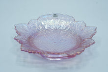 Load image into Gallery viewer, Art Glass Leaf Plate – Iridized Rose Pink Fenton Decorative Glass, Sculpted Leaf Form