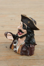 Load image into Gallery viewer, Antique Cast Iron Pirate Mechanical Bank Moving Arm and Eye Patch Figure