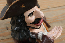 Load image into Gallery viewer, Antique Cast Iron Pirate Mechanical Bank Moving Arm and Eye Patch Figure