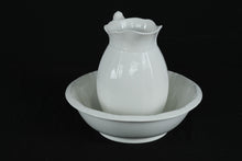 Load image into Gallery viewer, Antique John Maddock & Sons Royal Semi-Porcelain Pitcher & Basin Set – White Ironstone, England