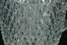 Load image into Gallery viewer, Vintage Pressed Glass Pitcher and 6 Tumblers Diamond Pattern Set