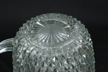 Load image into Gallery viewer, Vintage Pressed Glass Pitcher and 6 Tumblers Diamond Pattern Set
