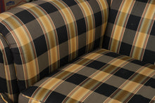 Load image into Gallery viewer, Plaid Upholstered Roll Arm Sofa with Down-Filled Pillows